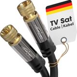 Storemax – Sat/ Kabluso, Koaksiyel Kablolar – 1,5m – Metal F Konnektörlü 4K Tv Uydu Kablosu – 0,5-30M Arasında Mevcut (Radyo/tv, Dvb-T, Dvb-C, Dvb-S/dvb-S2, Internet, Siyah) - Ahşap