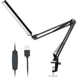 Storemax Sıkıştırmalı Metal 3 Renk Modlu Katlanabilir LED Işık Masa Lambası Klipsli Masa Lambası 10 Parlaklık Seviyesi, Kitap Okuma Lambası, Yatak Lambası