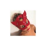 Storemax Sınırsızmarket Kırmızı Fantezi Deri Maske Kedi Maske
