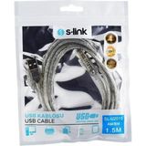 Storemax SL-U2015 Usb2.0 1.5m Şeffaf Yazıcı Kablosu, Şeffaf