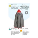 Storemax Süper Emici Mikrofiber Mop Başlığı, Gri 105X55 Cm, Temizlik Bezi, Tüm Mop Saplarına Uyumlu, Ev, Ofis, Zemin, Mutfak, Banyo Için Ultra Emici ve Dayanıklı Temizlik Bezi, Paspas - 001-Renkli