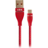 Storemax Swapp SW-C540 1m 3A Micro USB Kırmızı Şarj Kablosu - Ahşap