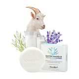Storemax Swelle Keçi Sütü Sabunu 110GR Shea Butter Çay Ağacı Lavanta Yüz Maskesi 1 Adet Doğal Katı Sabun Vücut Peelingi Yüz, Siyah Nokta Yüz Maskesi, Yüz Bakımı Güzellik Sabunu