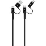 Storemax Type-C Kablosu USB Çoklayıcı Micro USB Type-C Kablo Hızlı Şarj ve Aktarım Destekli Siyah - 0 - Siyah