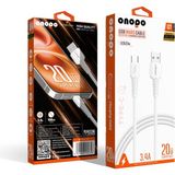 Storemax Uyumlu Type-C To USB 3.4A Hızlı Şarj ve Data Kablosu 1 Metre - Q7 | Beyaz Smart Kablo - Ahşap