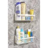 Storemax Yapışkanlı Rafı 2'li Düzenleyici Duş Rafı Kanca Askılı Organizer Şampuanlık Plastik - 1,5 x 0,7 m - 00 Beyaz