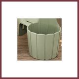 Storeşahin 3D Baskı Askılı Balkon Saksısı Dikey Çizgili Dekoratif Çiçek ve Aromatik Bitki Saksısı - Adaçayı Yeşili SHN0720