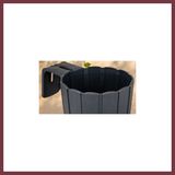 Storeşahin 3D Baskı Askılı Balkon Saksısı Dikey Çizgili Dekoratif Çiçek ve Aromatik Bitki Saksısı - Antrasit SHN0720