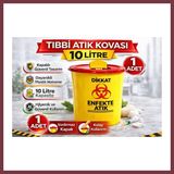 Storeşahin Tıbbi Atık Kovası 10 Litre 1 Adet Kapaklı Tıbbi Atık Kutusu Enfekte Atık Kovası SHN0720