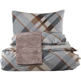 Storish Check Ranforce Çift Kişilik Nevresim Takımı %100 Pamuk Kahverengi - 200 x 220 cm