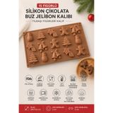 Stork 15 Figürlü Silikon Yılbaşı Çikolata Kalıbı – Buz, Jelibon, Şekerleme ve Mini Kek Kalıbı
