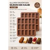 Stork 2'li Set 15'li Silikon Baton Kek Kalıbı 25X25 cm | Platinum Silikon Mini Baton Kek, Çikolata, Brownie, Buz ve Tatlı Kalıbı | Bpa Içermez