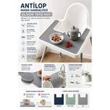Stork Gri Antilop Uyumlu Kaymaz Silikon Mama Sandalyesi Tepsi Matı - BPA İçermez Hijyenik BLW Yemek Altlığı