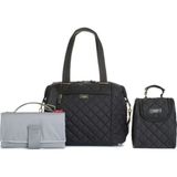 Storksak Stevie Quilted Bebek Bakım Çantası Siyah 38X34X14 cm - Gri - Siyah