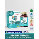Storm Omega Focus Sitikolin Complex 60 Softjel Yüksek Kalitede Omega-3 ve B12 İçeren Besin Takviyesi