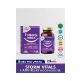 Storm Vitals Happy Relax 5-HTP ve Magnezyum İçeren Bitkisel Ekstre Takviye Edici Gıda, 30 Kapsül