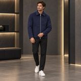 Storm Wear Erkek Ithal Kaşe Ceket Gömlek Yaka Fermuarlı Cepli Mevsimlik Kaban Mont - Lacivert