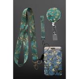 Stormistoretr Baskılı Van Gogh Badem Çiçekleri Desenli Boyun Ipi + Uv Baskılı Kartlık + Yoyo Seti - YOK