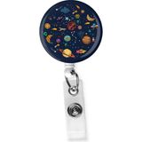 Stormistoretr Galaksi Uzay Temalı Damla Yoyo Yaka Kartlığı 1 Adet Beyaz Renkli 3.5cm Çapa