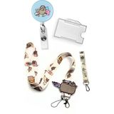 Stormistoretr Kedi Desenli 4'lü Set Boyun İpi Anahtarlık Yoyo Yaka Kartlığı Beyaz 42cm