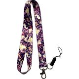 Stormistoretr Mor Leylak Çiçek Desenli Boyun Ipi Lanyard – Kartlık & Anahtarlık Askısı - yok