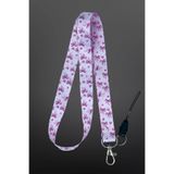 StormiStoretr Mor Pembe Fiyonk Desenli Boyun Askı İpi Yaka Kartı İpi Lanyard Hemşire Doktor Öğretmen