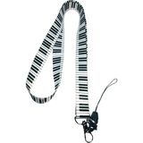 Stormistoretr Piyano Desenli Yaka Kartı Boyun İpi 42 cm Uzunluk 20 mm Genişlikte Renkli Tasarım