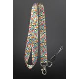 Stormistoretr Renkli Yaprak Desenli Boyun Ipi | Anahtarlık & Telefon Askılı Lanyard | Kartlık - Id Kart Askısı - 42CM - YOK