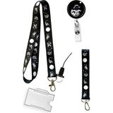 Stormistoretr Siyah Astronot 4 Lü Set Boyun İpi Anahtarlık Yoyo Yaka Kartlığı 42 cm Uzunluk