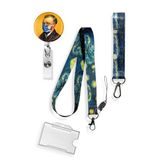 Stormistoretr Van Gogh Yıldızlı Geceler 4 Lü Set Boyun ipi Anahtarlık Yoyo Yaka Kartlığı