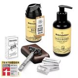 Störtebekker® Premium Rise 'N Shine Tıraş Seti - Erkekler İçin Tıraş Seti - Tıraş Bıçağı (Gümüş) Dahil. Kasa (Café) & 10 Bıçak, Tıraş Jeli, Tıraş Sonrası Balsam Ve Şap Taşı - Erkek Tıraş Seti