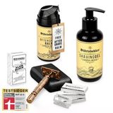 Störtebekker® Premium Rise 'N Shine Tıraş Seti - Erkekler İçin Tıraş Seti - Tıraş Bıçağıyla (Pembe - Altın), Dahil. Kutu (Siyah) Ve 10