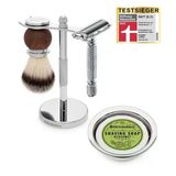 Störtebekker® Premium Tıraş Standı Seti - Tıraş Bıçağı, Tıraş Fırçası, Tıraş Kasesi Ve Bergamot Tıraş Sabunu İle - Yüksek Kaliteli Tıraş Seti/Sakal Bakım Seti - 8 Koku - Hediye Fikri Erkek Tıraş Seti