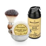 Störtebekker® Premium Tıraş Yükseltme Seti - Tıraş Fırçası, Sandal Ağacı Tıraş Sabunu, Tıraş Kasesi Ve Tıraş Sonrası Balsam - Hazı