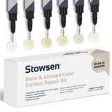 STOWSEN Bone & Badem Rengi Yüzey Tamir Takımı - Dakika içinde Cips & Kusurları Düzeltmek | Tamir Fayansları Banyo Armatürleri ve Tezgahları Kolayca | Porselen Seramik Fiberglas Corian ve Emaye Yüzeyler için