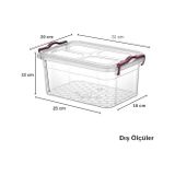 Stp Standartplast 57855210125982080184975 5 L Dikdörtgen Şeffaf Plastik Saklama Kabı, Kapaklı, İstiflenebilir, Çıt Çıt Kapaklı Depolama Kutusu Açık Ahşap