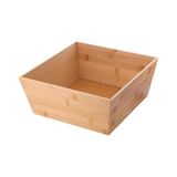 Stp Standartplast 57855210126051280184975 Doğal Bambu Çok Amaçlı Saklama Kutusu - 28X28X12 Cm Banyo, Mutfak Ve Dolap İçi Organizer Düzenleyici Kare Kutu Açık Ahşap