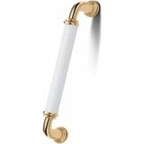 Str Alüminyum Yakut Boru Kulp Lüks Modern Mutfak Dolap Çekmece Mobilya Kulbu - Beyaz - Gold - 192 mm