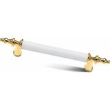 Str Mobaks Alüminyum Asos Boru Kulp Lüks Modern Dolap Mutfak Çekmece Vestiyer Kulp - Altın - Beyaz - 64 MM