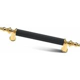 Str Mobaks Alüminyum Asos Boru Kulp Lüks Modern Dolap Mutfak Çekmece Vestiyer Kulp - Altın - Siyah - 320 MM