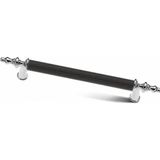 Str Mobaks Alüminyum Asos Boru Kulp Lüks Modern Dolap Mutfak Çekmece Vestiyer Kulp - Siyah - Krom - 288 MM