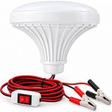Str Store 12V Anahtarlı Seyyar Lamba 2 Metre Kablolu Akü Maşalı 24W Beyaz LED Ampul (Dc 12 Volt Aküler Için) - Ahşap