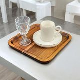 Str Store Akasya Kare Sunum Servis Tabağı Tabak 20CM - 0 - 3 lt - 51R-Turuncu