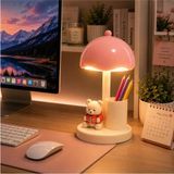 Str Store Ayıcıklı LED Masa Lambası Kalemlik USB Şarjlı 3 Kademeli Ayıcık Kalemlik Telefon Tutucu - Standart - Ahşap