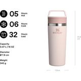 Str Store Café-To-Go Termos Bardak 0.47 Litre - Pembe Kuvars (Rose Quartz) | Paslanmaz Çelik - 0 - Siyah - 0 - 200 ml