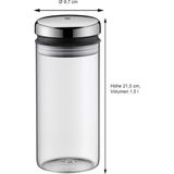 Str Store Cam Saklama Kavanozu, 1 L, 21,5 Cm, Kapaklı, Geniş Ağızlı, Kahve Çekirdeği, Müsli ve Kuru Gıda Saklama Kabı - 0 - 19 lt - 0 Siyah
