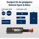 Str Store Dostmann Pil Test Cihazı Batterycheck, 98.1126.01, Piller ve Aküler Için (Aaa,aa,c, D), Düğme Pil, Blok Pil, Şarj Durumu/volt Göstergesi, Kolay ve Hızlı, Siyah - Altın - 1 Adet