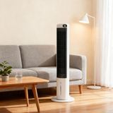 Str Store Ev Tipi Kule Tipi Vantilatör & Soğutucu – 70W Güçlü Hava Akışı, 3 Kademe Hız, 3l Su Tanklı Nemlendirici, 24 Saat Zamanlayıcı, Sessiz Çalışma (29 Db), Uzaktan Kumandalı, LCD Ekranlı - 001-Siyah
