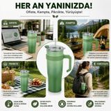 Str Store Paslanmaz ÇELIK,%100 Sızdırmaz, Çift Katmanlı, Pipetli, Saplı Termos Bardak, Termal Matara 1000 ml (Mor+Turuncu) - 0 - Siyah - 0 - 200 ml