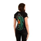 STR7G/Ateşi YönetenRVP, Taşlı T-shirt,%100 Pamuk, Kadın, Slim, Siyah, Bisiklet Yaka, Rhinestone Tasarım S